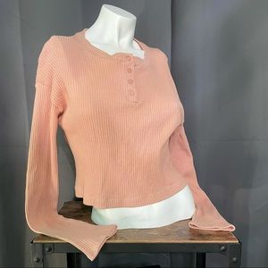 NEW| LUSH Rib Knit Crop Henley